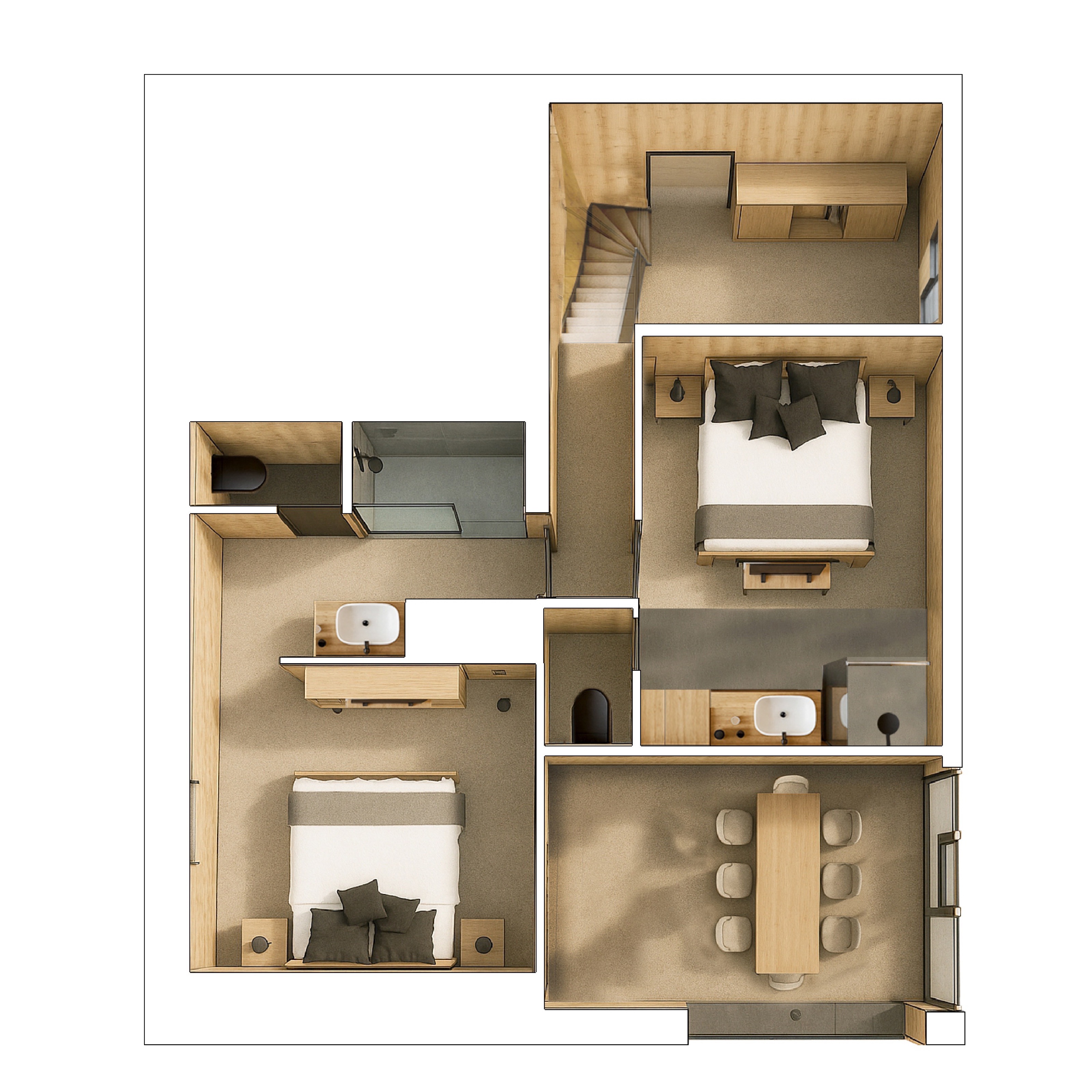 COTTAGE 8 PERSONNES - PREMIER ETAGE LE HETRE
